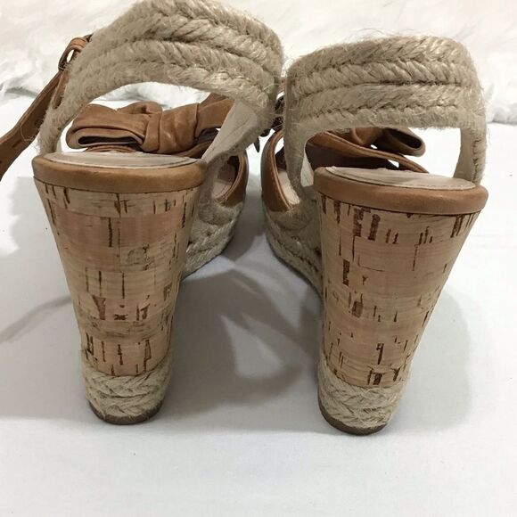 Prada Napa Aviator Bow Espadrille Sandal Wedges Size 36 - Picture 6 of 15
